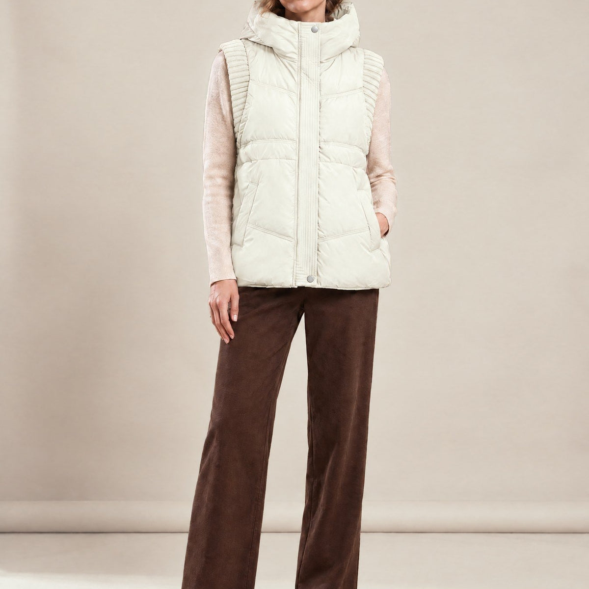 Berthe Gilet in cream white