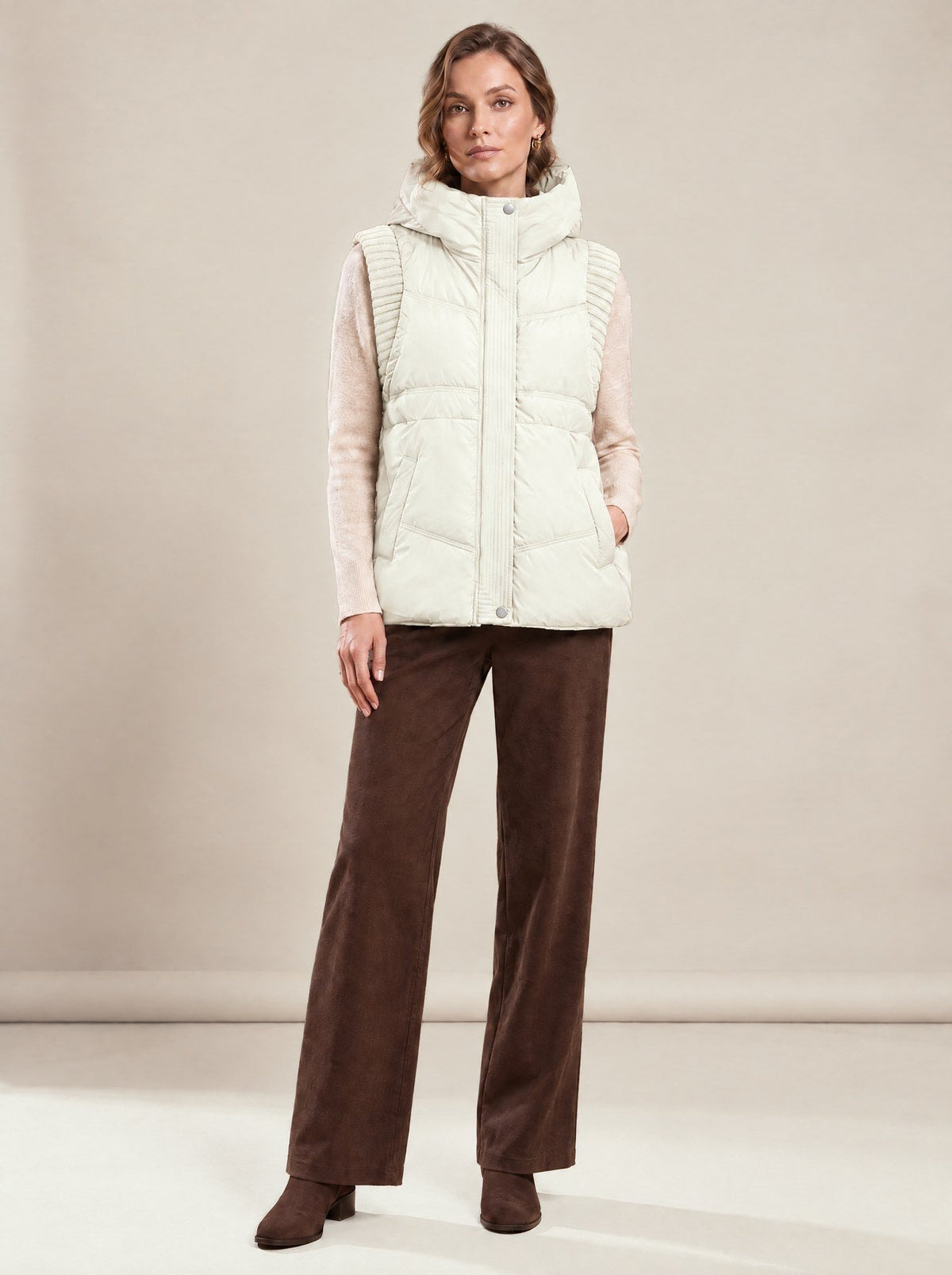 Berthe Gilet in cream white