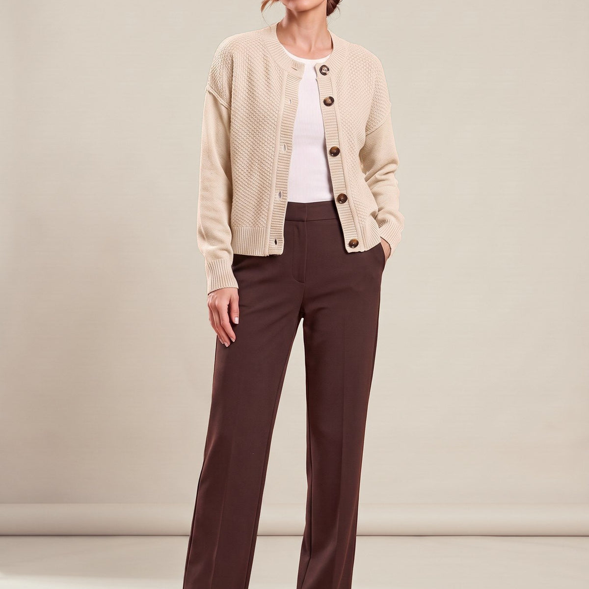 Pierrette Cardigan in apricot