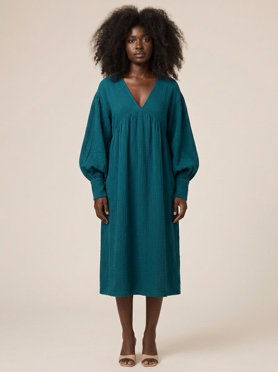 Robe Albane Bleu paon