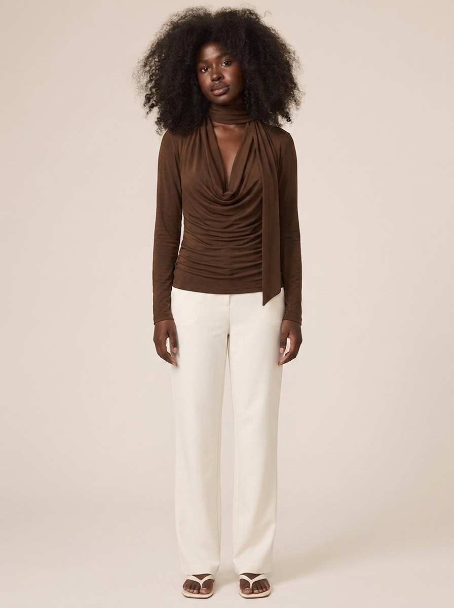 Top Roxane Marron fonce