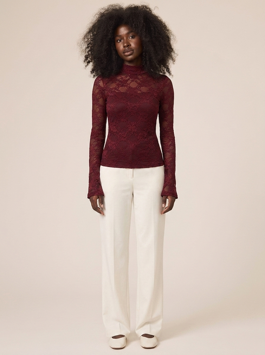 Top Solene Rouge fonce