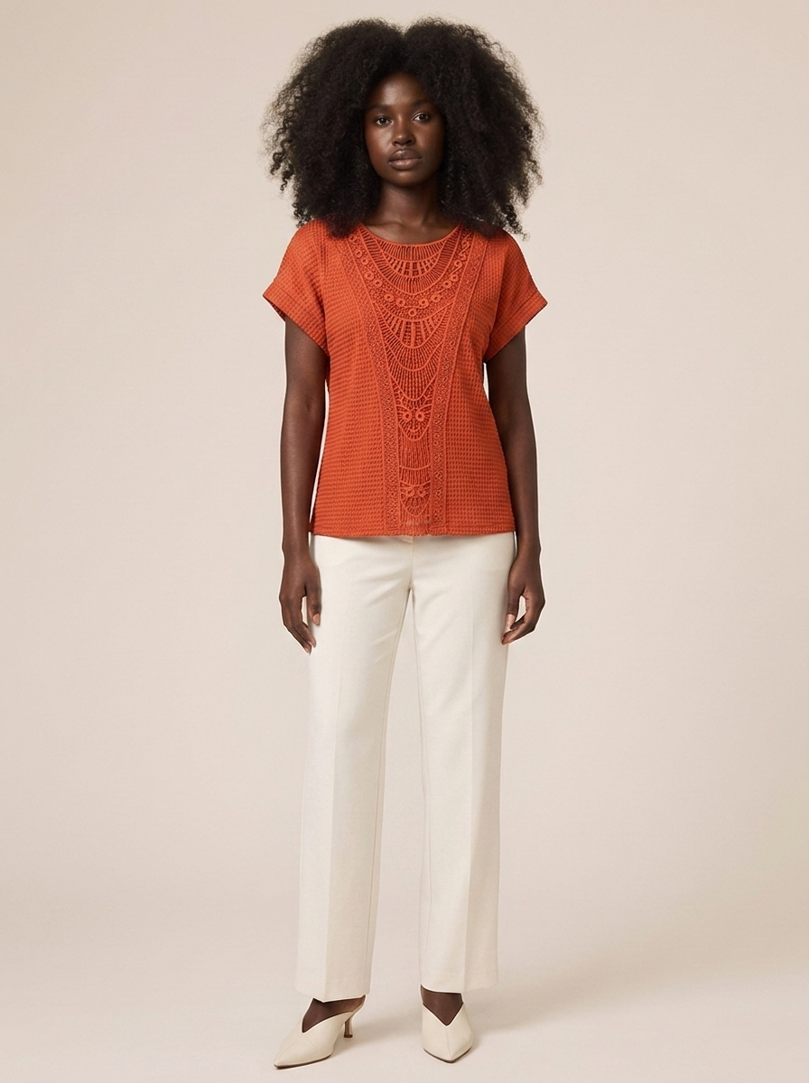 Top Virginie Rouge orange