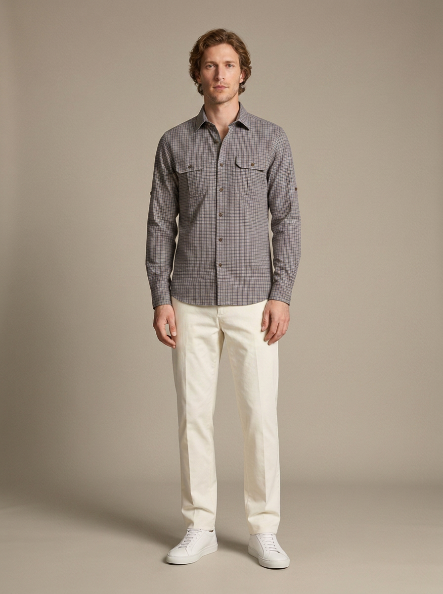 Chemise Emile - Bleu et brun