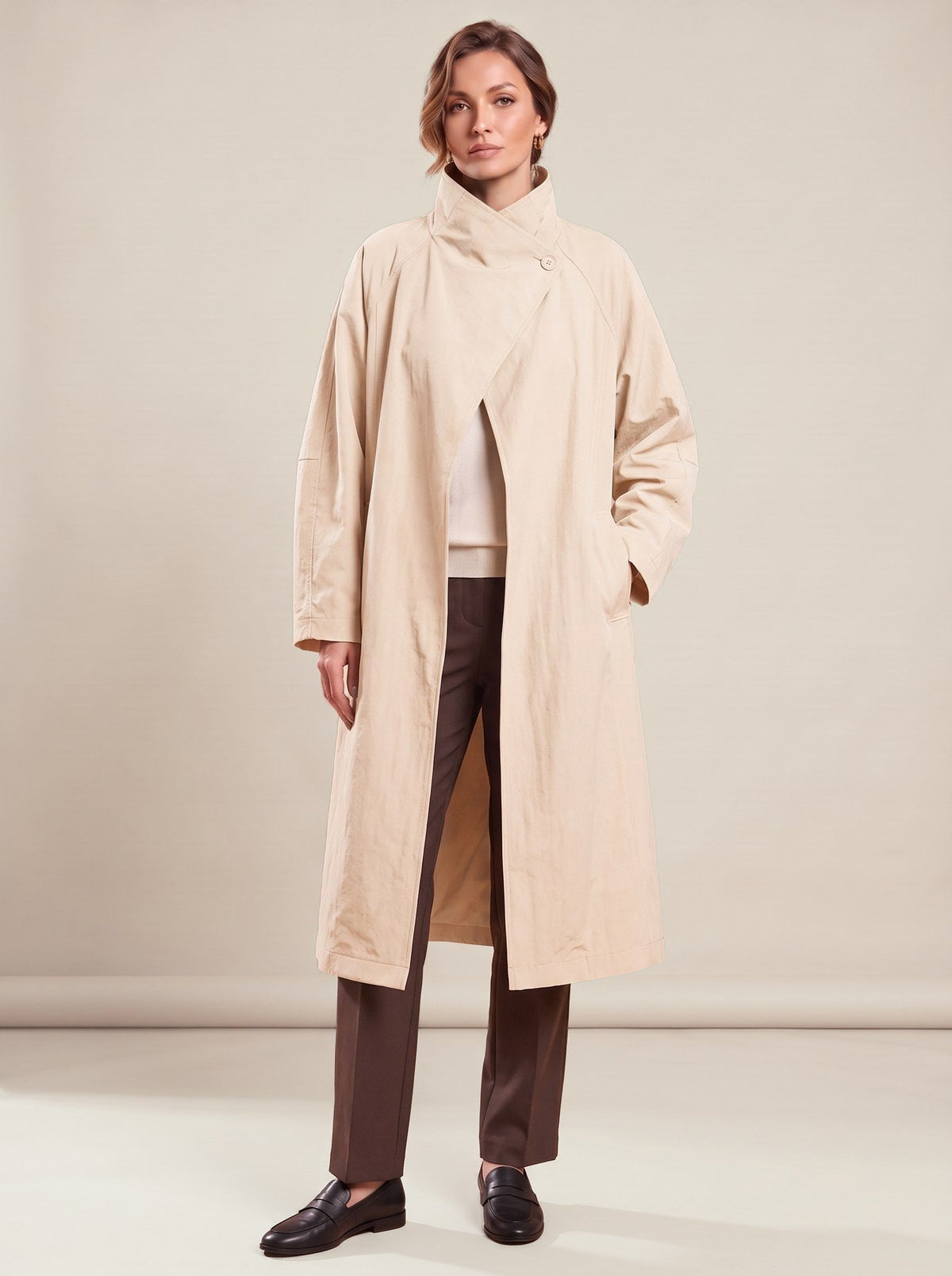 Irène Coat in apricot