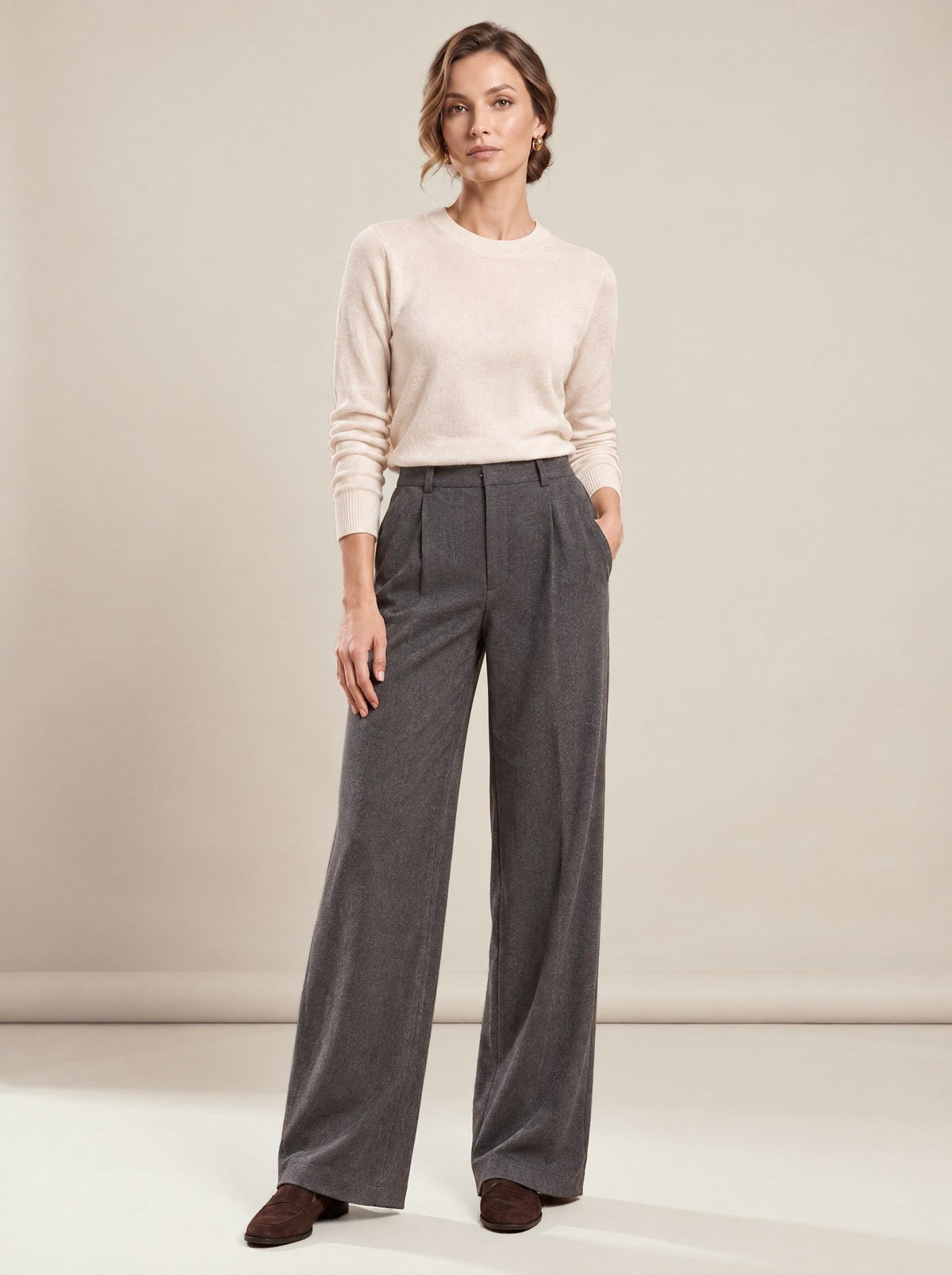 Grey Trousers, worn