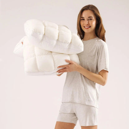 Lushko Cloud Pillow – soft quilted puff-grid cooling pillow