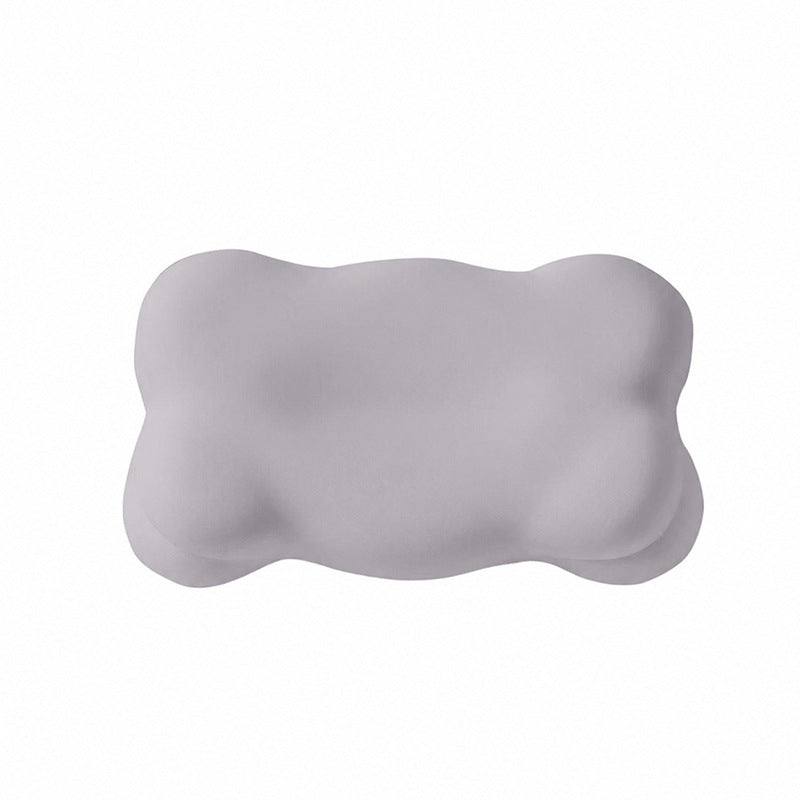 Side sleeper resting comfortably on the Lushko contour memory foam neck pillow