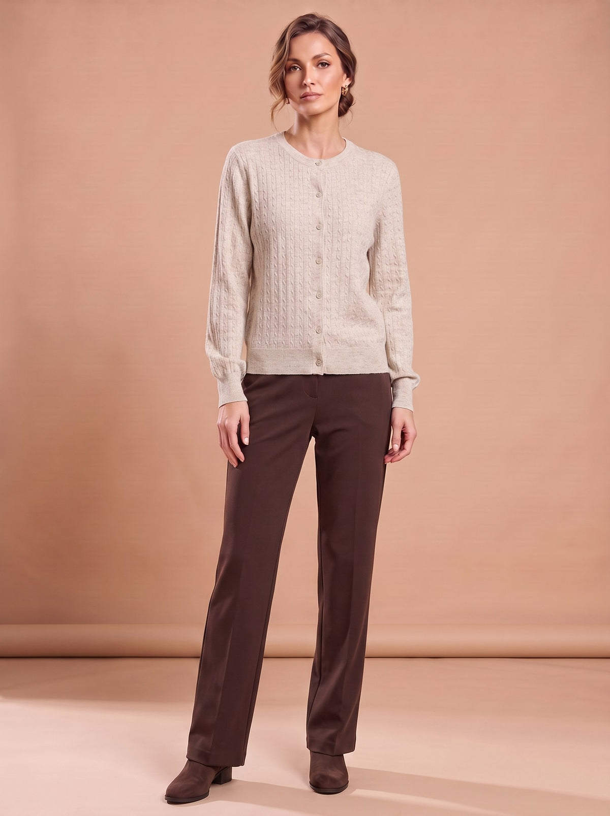 Gilet Éliane beige chiné
