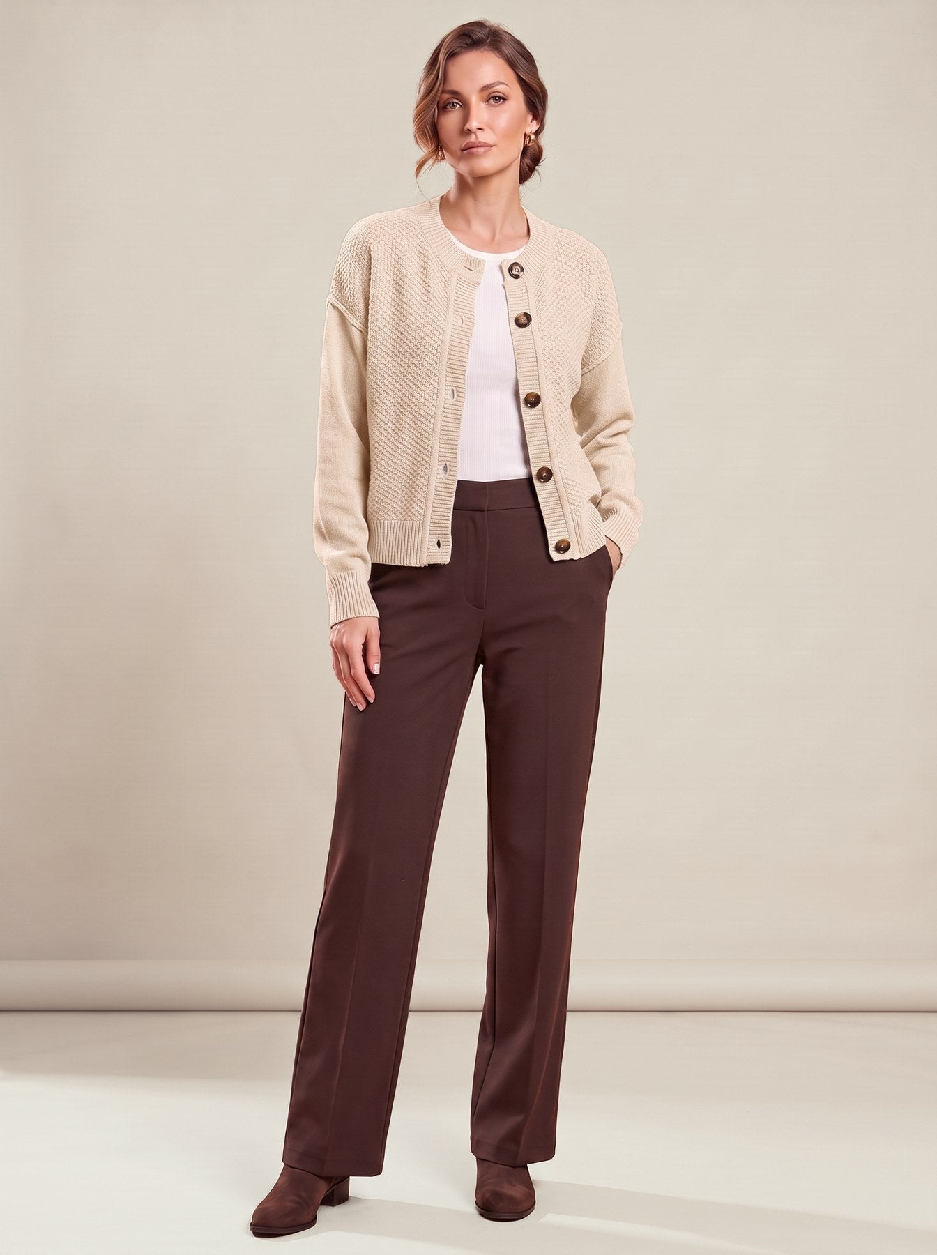 Pierrette Cardigan in apricot
