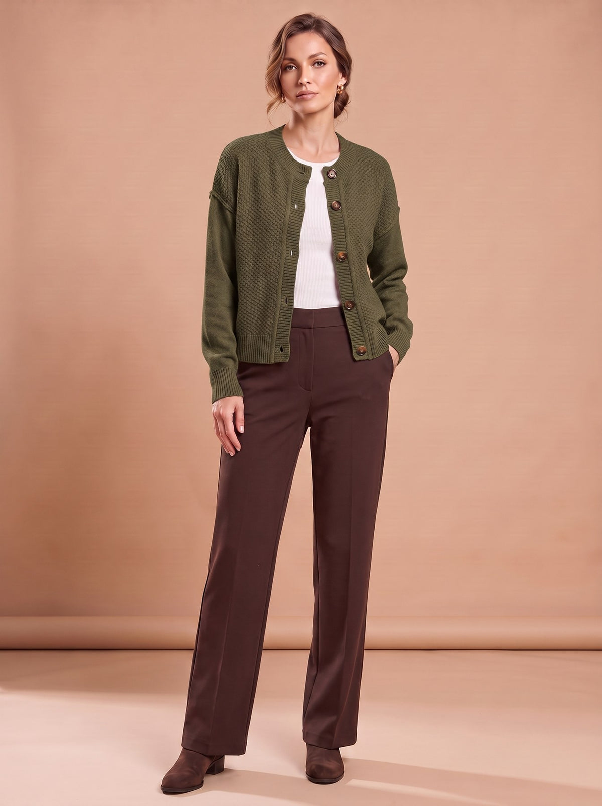 Gilet Pierrette vert kaki