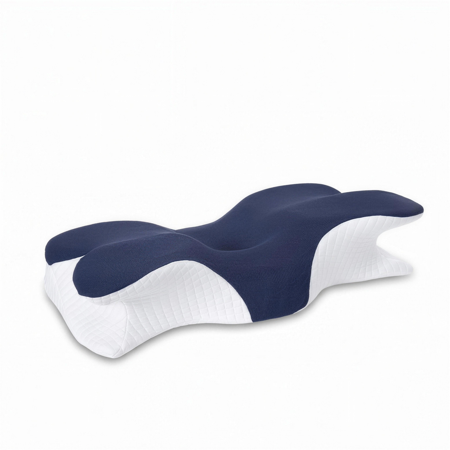 Lushko slow-rebound memory foam neck pillow — Navy Blue