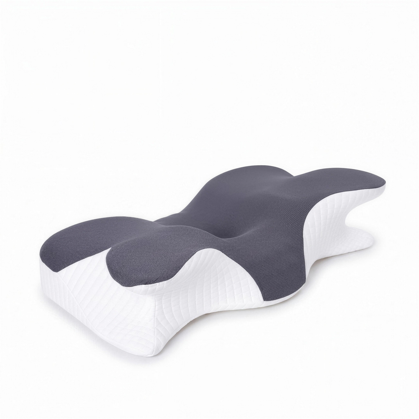 Lushko slow-rebound memory foam neck pillow — Gray