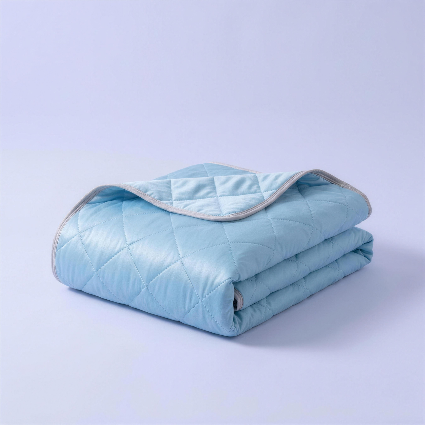 Lushko cooling summer blanket in Sky Blue — ice-silk quilted cooling quilt