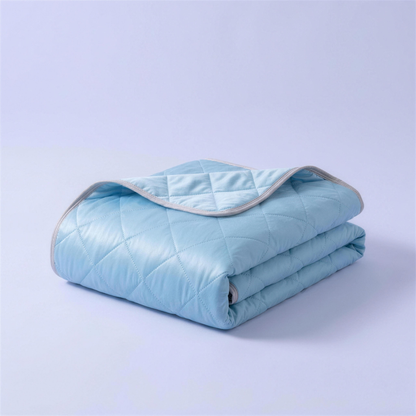 Lushko cooling summer blanket in Sky Blue — ice-silk quilted cooling quilt
