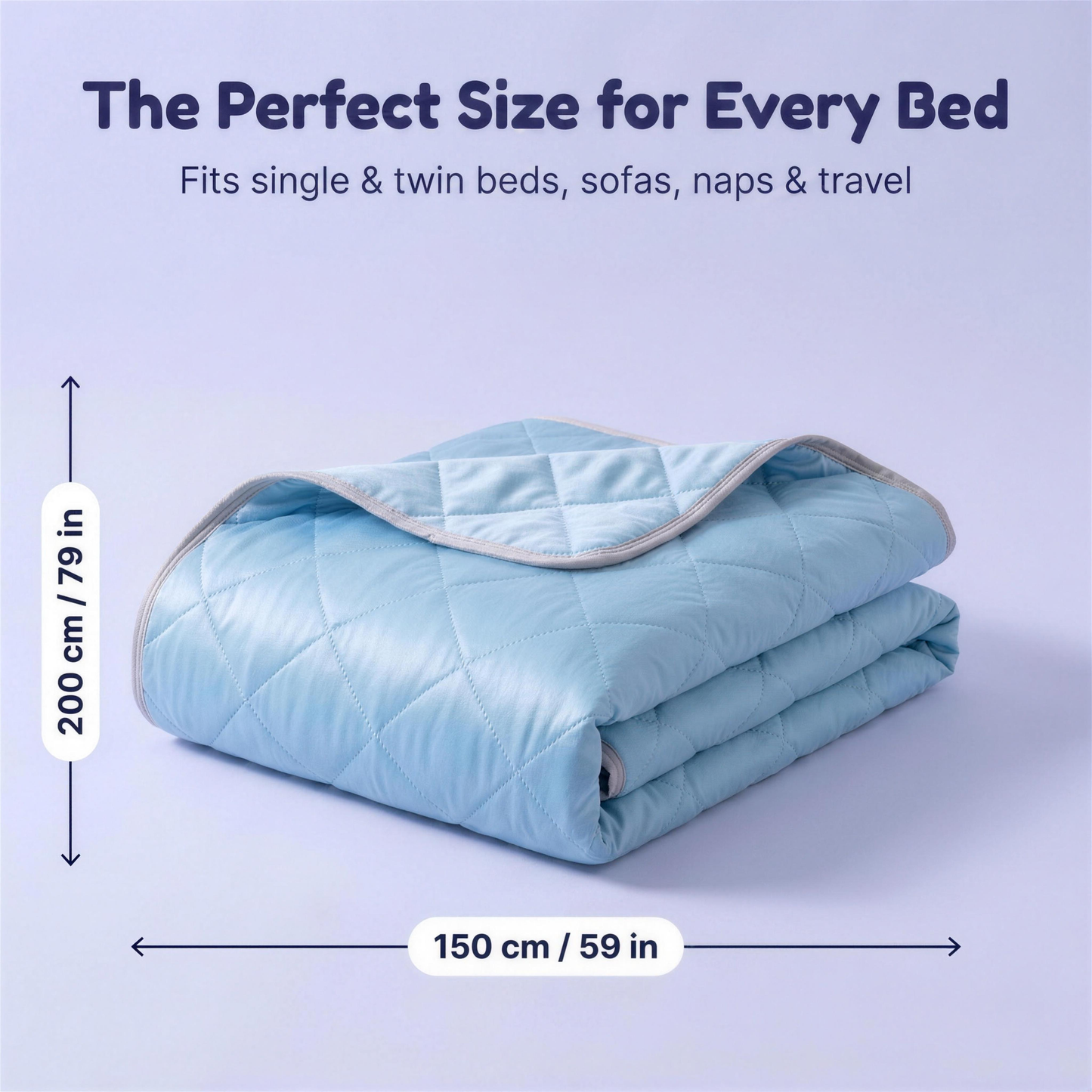 The Perfect Size for Every Bed - cooling blanket 150x200cm size guide