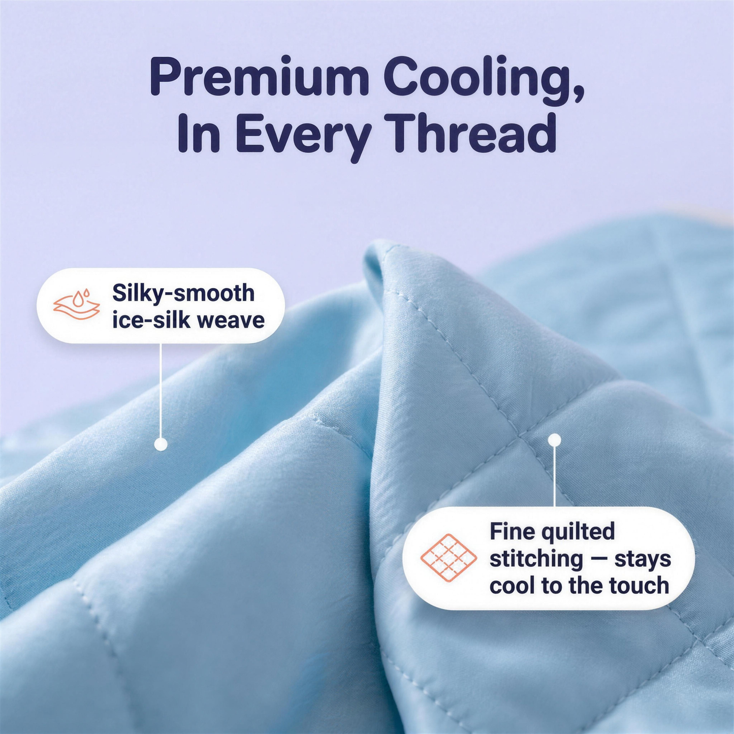 Premium Cooling In Every Thread - ice-silk cooling blanket fabric close-up