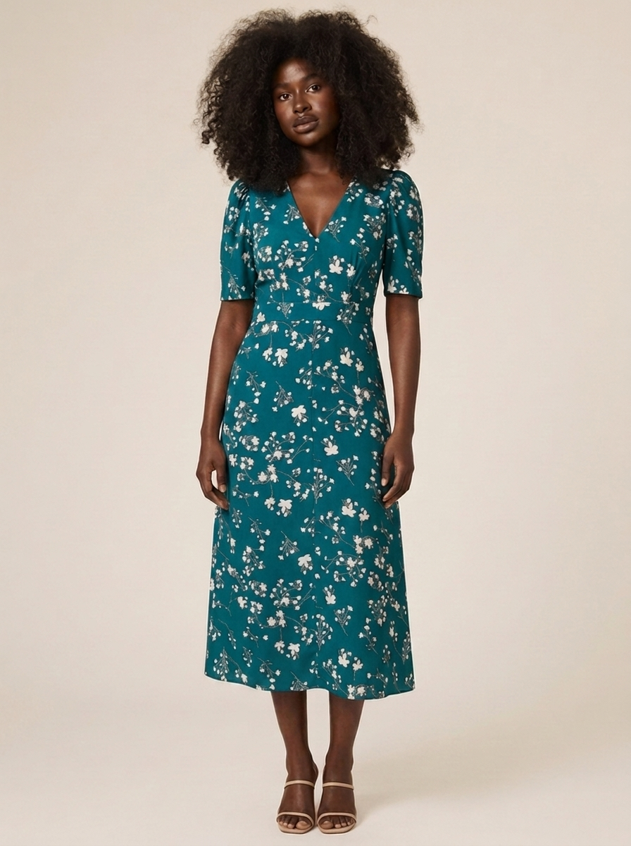 Robe Ophelie Bleu paon
