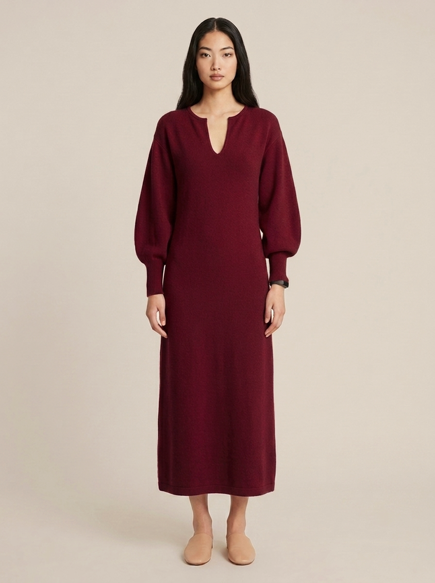 Flavie Dress – Burgundy
