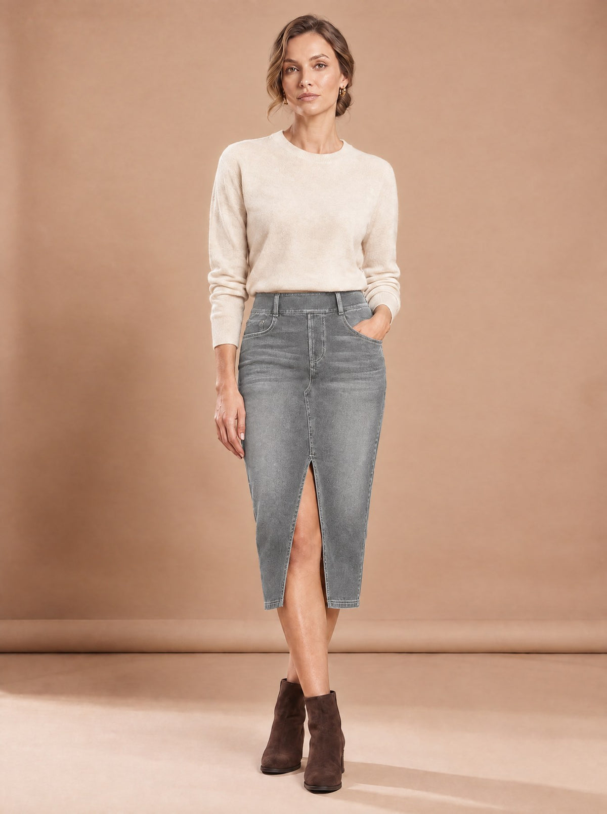 Jupe Marine Gris clair