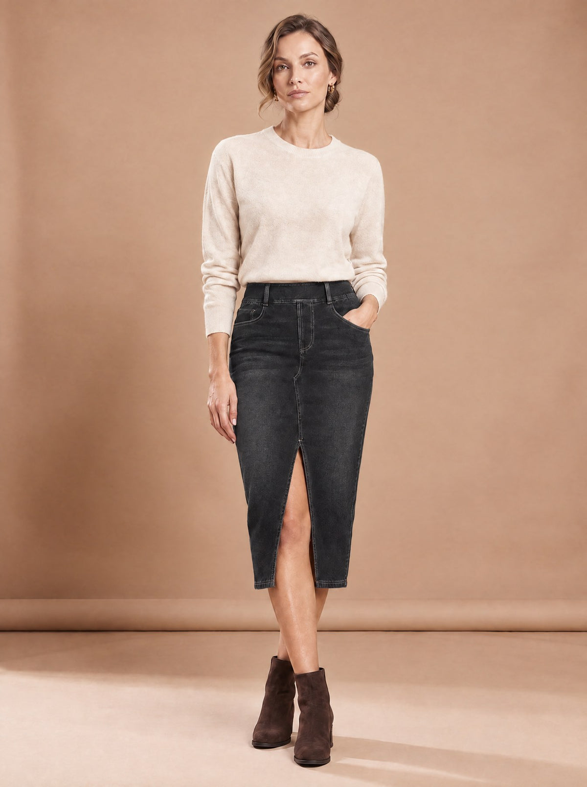 Jupe Marine Gris foncé