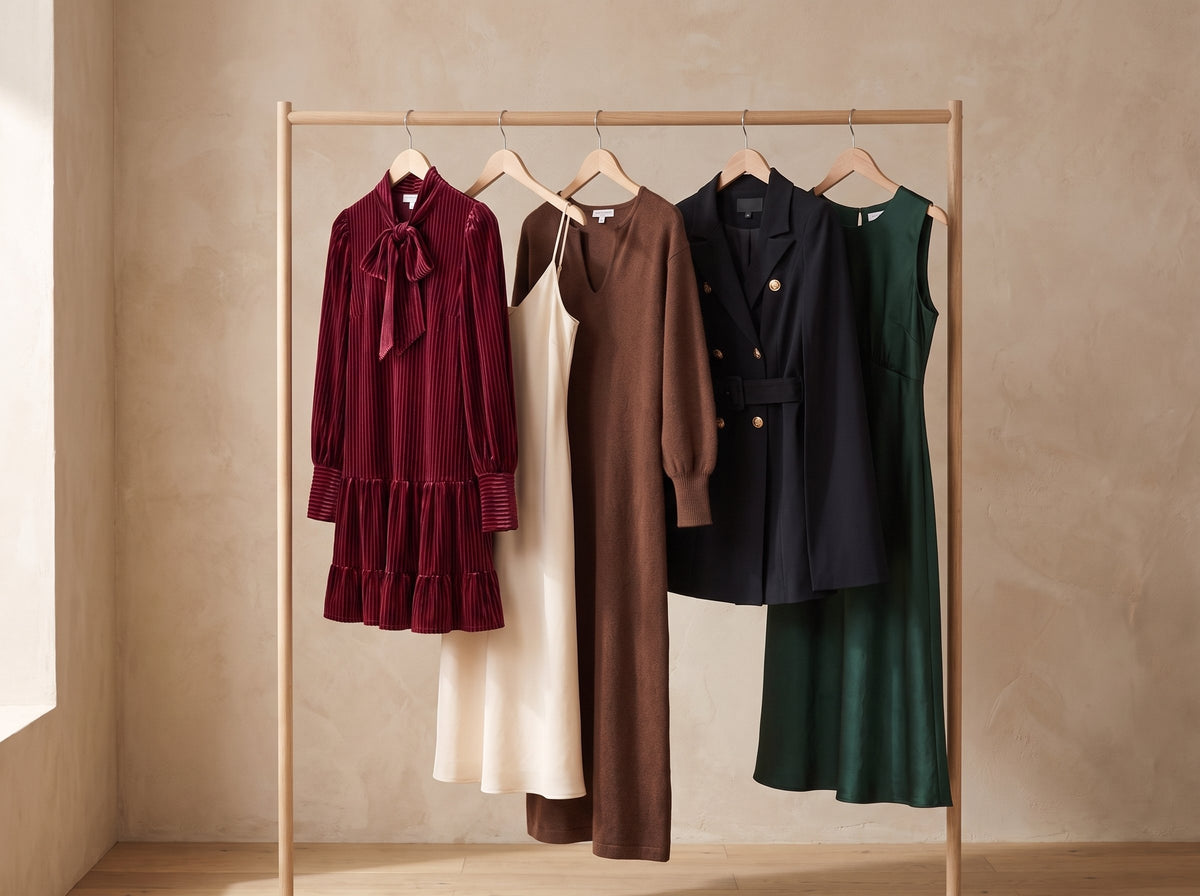 Part of the autumn selection on a rail