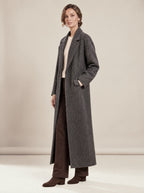 Manteau Rayé Gris vu de trois-quarts