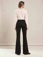 Black Flare Trousers, back view
