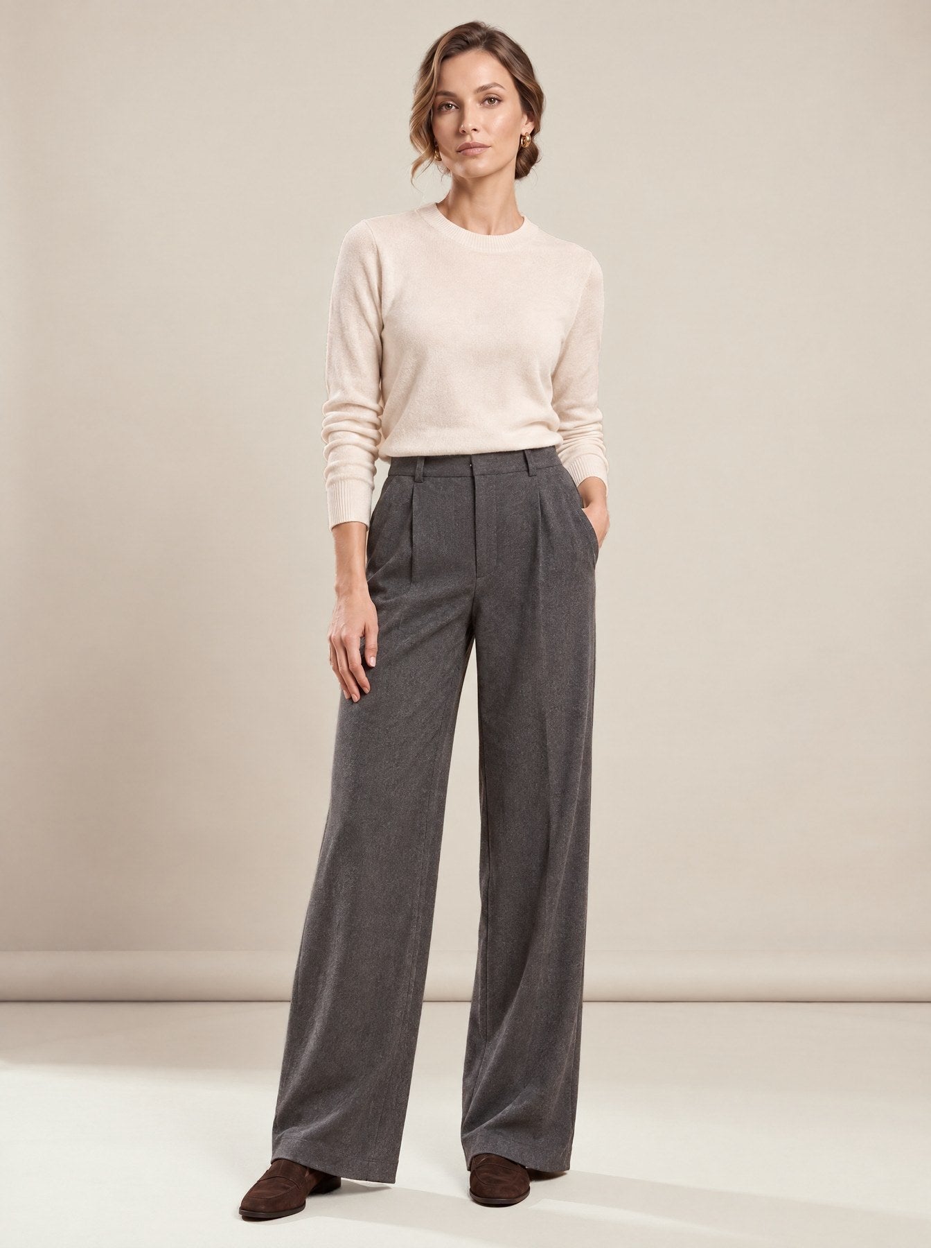 Grey Trousers, worn