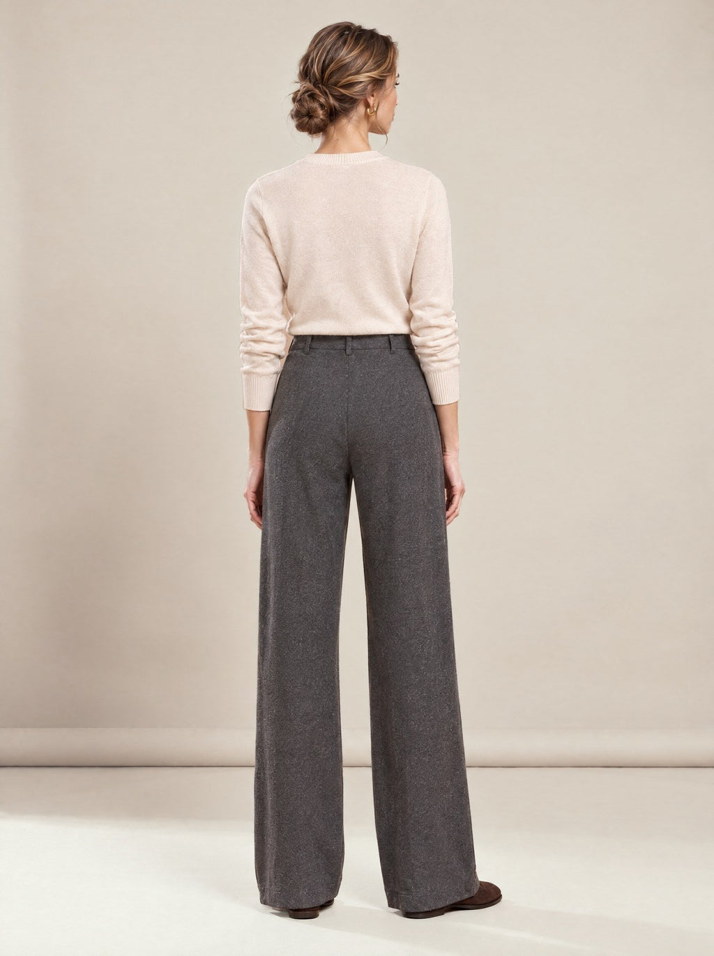 Grey Trousers, back view