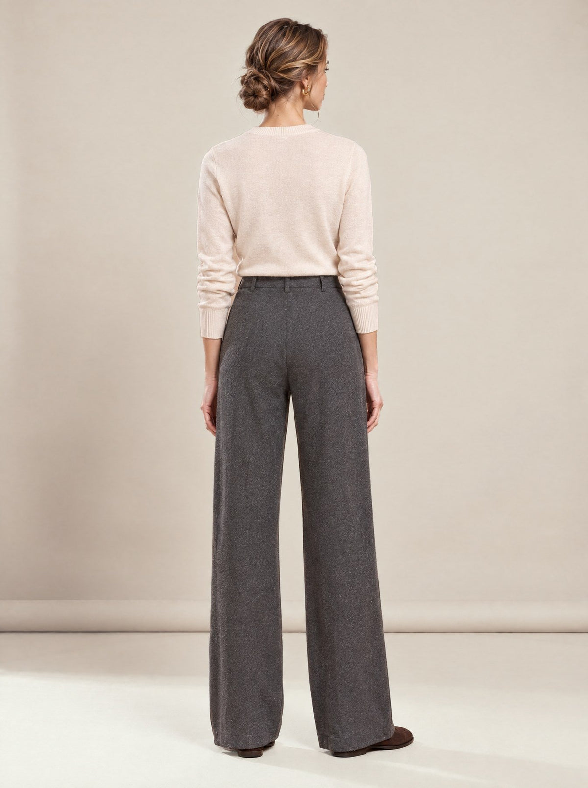 Grey Trousers, back view