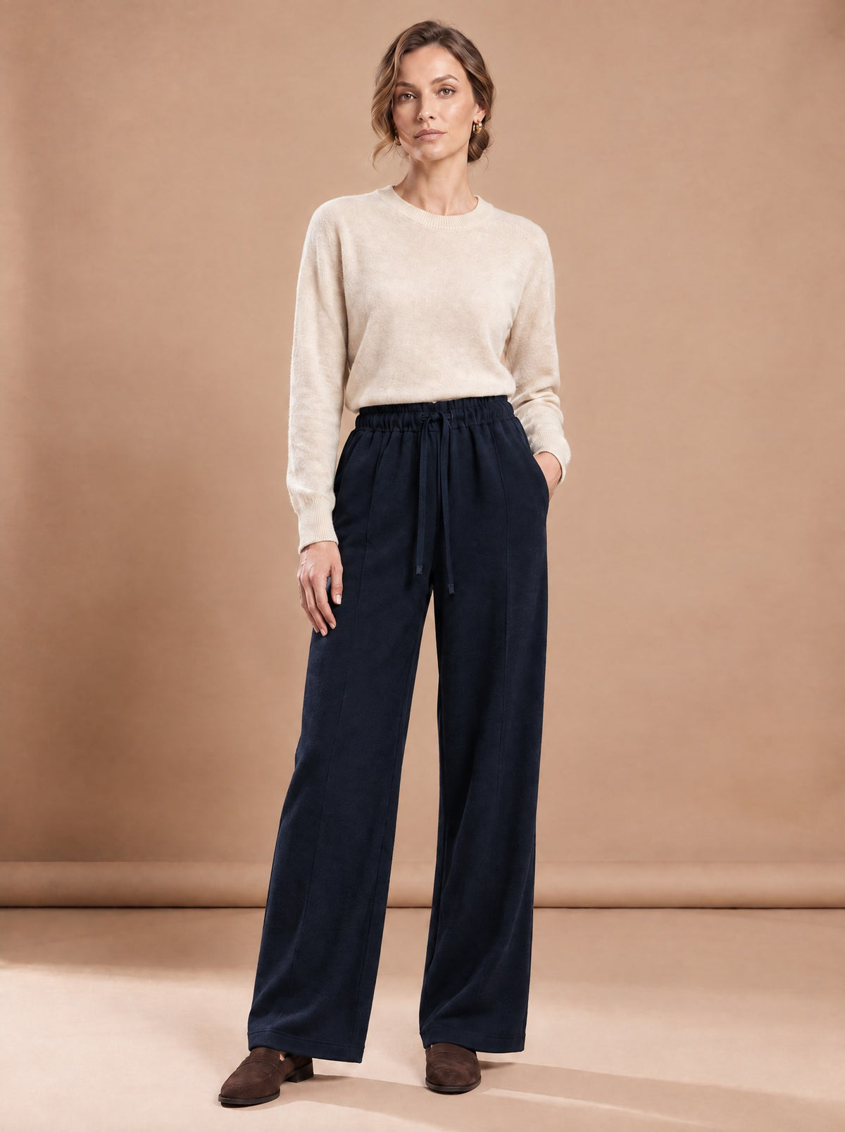 Pantalon Large Noir marine